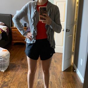 Elle ruffles grey sweater